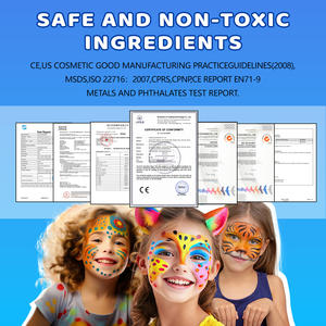 Fournitures professionnelles de peinture corporelle pour adultes et enfants avec des peintures naturelles à base de plantes pour le visage et le corps, pour l'art nu et les créations sur toile - Product Image 5