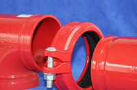 Tuyau composite en acier revêtu d'époxy rouge, intérieur et extérieur, pour la distribution d'eau des hydrants d'incendie et des systèmes d'arrosage.