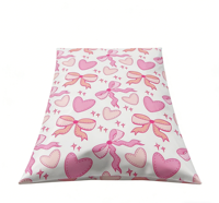 Sacs de Courrier Rose Kawaii avec Nœud et Cœur, Sacs d'Expédition Imperméables à Fermeture Auto-adhésive pour Emballage de Marques Mignonnes