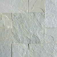 Carreaux de quartzite blanc du Himachal avec bords sciés et surface naturelle pour revêtements de sol, revêtements muraux et projets extérieurs