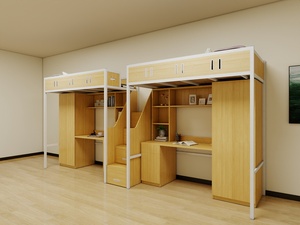 Giường tầng nhà kho tầng lửng bán chạy năm 2025, có cầu thang và tủ đựng đồ, nhận đặt hàng theo yêu cầu - Product Image 5