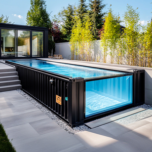 ภาชนะบรรจุ20FT พร้อมเครื่องมือและอุปกรณ์เสริมทำจากไฟเบอร์กลาสไฟเบอร์กลาสทำจากอะคริลิคสำหรับสระว่ายน้ำกลางแจ้งขนาดใหญ่ออกแบบได้ตามต้องการ - Product Image 4