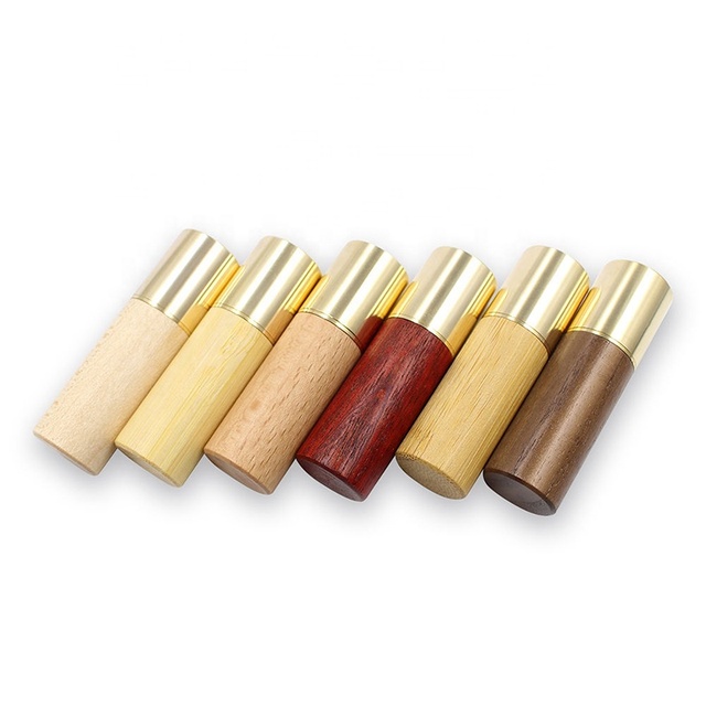 AiAude Lipstick Shape Flash Drive Custom Logo Wooden USB Flash Drive Wood USB Stick Pendrive 2.0 3.0 Pen Drive with Box