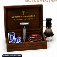 Coffret Cadeau de Rasage Premium Réutilisable pour Homme – Rasoir de Sécurité de Luxe avec Boîte en Bois, Manche en Alliage d'Aluminium et Tête en Alliage de Zinc