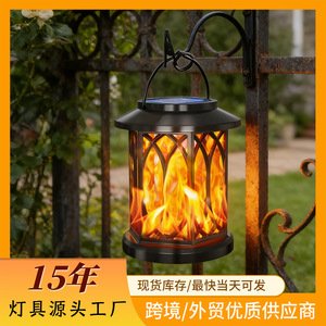 Juego de 2 Faroles Solares con Llama Parpadeante para Exteriores, con Clip, para Jardín, Patio, Camping, Decoración de Fiestas - Product Image 5