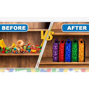 Sac de rangement transparent pour <span class=keywords><strong>jouets</strong></span> d'enfants avec poignée, imperméable, motif imprimé couleur pour briques <span class=keywords><strong>Lego</strong></span>, blocs de construction, rangement de voyage - Product Image 4