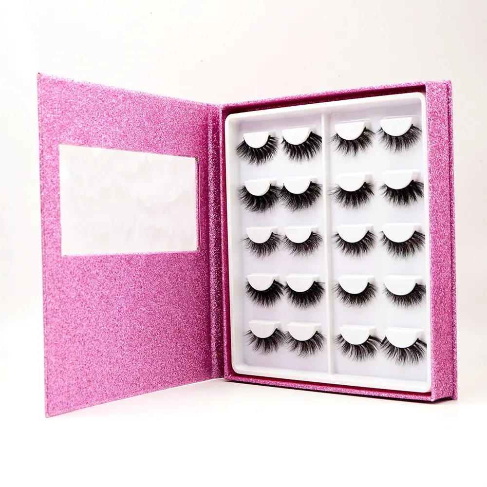 custom 10 pairs eyelash packaging book boxes 3d mink lashes eyelashes book eyelash box private label