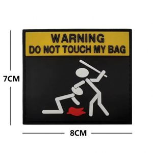Parche de Advertencia de Seguridad 3D de PVC con Diseño 'No Toques Mi Bolso', con Cierre de Gancho y Bucle para Mochilas, Equipaje y Artículos - Product Image 4