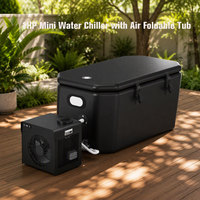 Mini refroidisseur d'eau noir 1HP avec pompe, système de refroidissement portable certifié CE pour bain de glace, thérapie par immersion froide et récupération