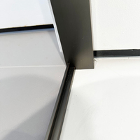 Cabine de douche coulissante moderne à cadre carré brossé en acier inoxydable pour appartement et hôtel, verre trempé, écologique