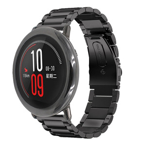 Pulsera de acero inoxidable de tres filas mejorada para reloj deportivo inteligente AMAZFIT 1/2/2S banda de repuesto de enlace de metal - Product Image 4