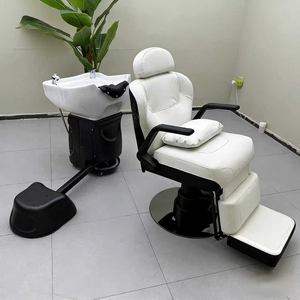 Lavacabezas Móvil Eléctrico para Salón de Belleza y Peluquería con Terapia de Agua Dividida y Elevación Eléctrica - Product Image 5