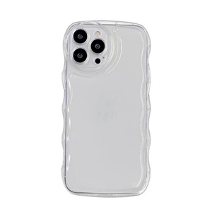 เคสโทรศัพท์ใสลายคลื่น ป้องกันการกระแทก ขอบนุ่ม ฝาหลังใส สำหรับ iPhone 13 Pro Max 14 15 - Product Image 1