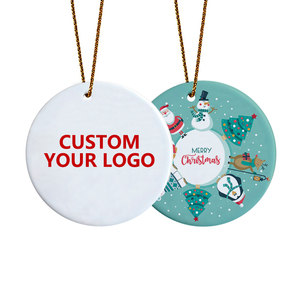 Tùy Chỉnh 2024 Phong Cách Gốm Trái Tim Tưởng Niệm <span class=keywords><strong>DIY</strong></span> Treo Bông Tuyết Kỳ Nghỉ Giáng Sinh Đồ Trang Trí Cho Thăng hoa Hai Mặt - Product Image 2