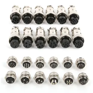 IP55 impermeável GX20 série 2 3 4 5 6 7 8 10 11 12 14 15 Pin metal aviação conector macho para fêmea