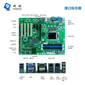 เมนบอร์ดอุตสาหกรรม Yentek H87DM LGA1150 ATX DDR4 หน่วยความจำสี่ช่อง 5-SATA รองรับเครือข่ายคู่ PCI PCIe - Product Image 3