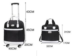 Sac de transport à roulettes en polyester <span class=keywords><strong>souple</strong></span>, léger, pour l'école ou les voyages, avec petite sacoche et <span class=keywords><strong>4</strong></span> roulettes. - Product Image 3