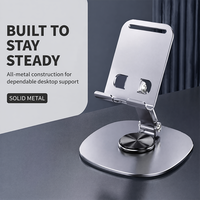 Support de bureau pliable en acier carbone, rotatif à 360 degrés, pour smartphone et tablette