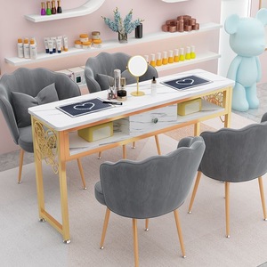 Muebles de Salón de Belleza 2025, Precio Sorpresa Directo de Fábrica, Mesa de Manicura de Madera y Metal, Mesa para Uñas Disponible - Product Image 4
