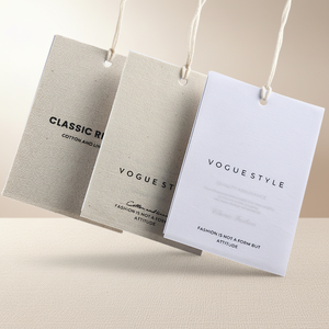 Custom Cotton Linen Canvas Hang Tag with Logo Screen Printed Garment Swing Tag Luxury Women's <strong>Clothing</strong> Brand Label Maker - Product Image 2