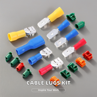 280 pièces ensemble cosses de câble assorties en laiton isolé connecteurs de fil électrique bornes à sertir pour automobile plat femelle mâle fil