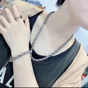 批发18k镀金各种尺寸拜占庭链6mm8mm不锈钢方形项链10mm15mm手链盒链 - Product Image 6