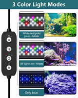 Luminaire d'aquarium RGB 220V 10 pouces, panneau lumineux LED pour aquarium, contrôle tactile intelligent, indice de protection IP55, haute luminosité, aluminium