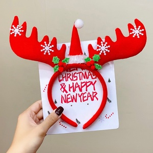 Bando pesta rusa plastik Selamat Natal bando pohon Natal bando bintang Fashion untuk anak-anak grosir Natal