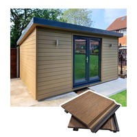Panneau composite en bois plastique d'extérieur moderne Revêtement de maison en bois de cèdre imperméable pour revêtement mural extérieur en bois brun WPC
