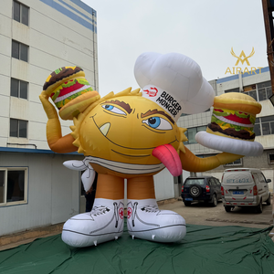Mascotte géante gonflable de serveur de hamburger de 6 m de haut pour la publicité des magasins de restauration rapide - Product Image 5