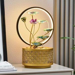 Water Feature Lotus Fountain With Led Light For Office Desk Decor And Gift - Product Image 3