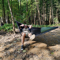 Hamac de camping imperméable avec logo personnalisé, bâche de protection contre la pluie, moustiquaire, pour randonnée et trekking en plein air