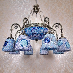 Địa Trung Hải Retro phòng khách cafe Đèn chùm Thổ Nhĩ Kỳ lãng mạn trần ánh sáng phong cách dân tộc khảm nhiều đầu mặt dây đèn - Product Image 6