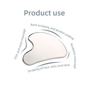 Aço inoxidável coração forma facial uasha pad logotipo privado impresso rosto perna mão corpo massageador - Product Image 5