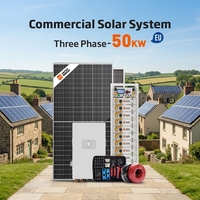 Sistema de Energía Solar Fuera de la Red de 50kW 100kWh, Inversor Híbrido Trifásico para Respaldo de Energía en Casas y Villas