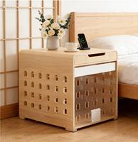 Maison et cage multifonctionnelle moderne et écologique en bois pour animaux de compagnie, table d'appoint avec fermeture à boucle pour chiens, chats, lapins et petits animaux