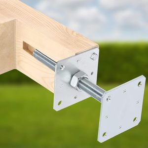 Support de <span class=keywords><strong>poteau</strong></span> avec filetage en acier galvanisé M24 mm, réglable en hauteur, résistant aux intempéries - Product Image 2