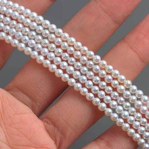 Natural 5-6mm Round Fine <b>White</b> Freshwater Pearl Beads Flawless Strong Light DIY Accessories Naked Beads Baby Light <b>Bulb</b> - Product Image 2