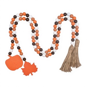 Nouvelles pampilles en corde de chanvre à motif café et perles en bois colorées pour la décoration de plateaux, ornements et pendentifs - Product Image 4