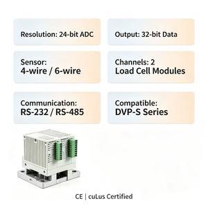 Delta DVP202LC-SL Load Cell Weighing Module, 24-Bit ADC, 2-Channel, RS-485, for DVP-S PLC - Product Image 2