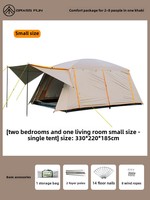 Tente pliante portable de deux pièces en toile Oxford anti-soleil et anti-pluie pour le camping en plein air grand espace de vie pour le glamping