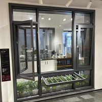 Beigeman-Ventanas abatibles de aluminio con doble acristalamiento, aislamiento térmico, eficiencia energética, para casa, villa, inclinación, giro, ventana abatible