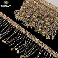 Chaîne suspendue à franges et pompons en strass plastique multicolores de style ethnique, écologique, 3D, pour robe, vêtement, ou déguisement de fête