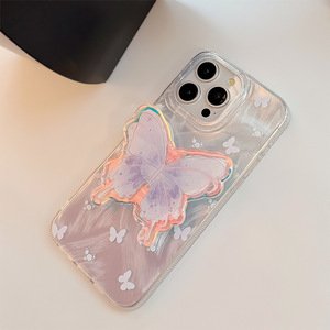 Fantasia estetica <span class=keywords><strong>lilla</strong></span> farfalla girly stile proteggere custodia del telefono con supporto per iPhone 16 14 15 13 12 11 Pro Max - Product Image 6