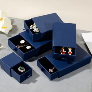 High End Simple Custom Mailer Small <b>Drawer</b> <b>Sliding</b> Shallow Jewelry Boxes Paper Packaging With Logo Jewelry Box - Product Image 4