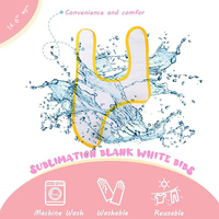 Bavoirs pour bébé en polyester vierges pour sublimation, 14,6 x 9 pouces, en gros pour projets DIY