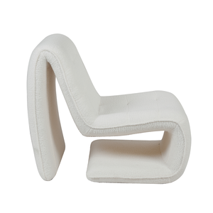 Fauteuil d'appoint Avery blanc bouclé crème, fauteuil lounge pour salon, hôtel - Product Image 1