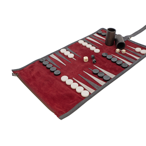Portable PU Suede <b>Backgammon</b> <b>Set</b> Lightweight <b>Travel</b> Game Board With Magnetic Lock and Velvet Family Entertainment - Product Image 6