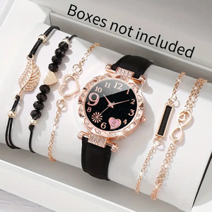 Vente en gros <span class=keywords><strong>de</strong></span> bijoux <span class=keywords><strong>de</strong></span> <span class=keywords><strong>luxe</strong></span> pour femmes, ensemble cadeau <span class=keywords><strong>de</strong></span> montre à quartz avec un joli cœur, bracelet en cuir PU, montres-bracelets en cristal <span class=keywords><strong>de</strong></span> <span class=keywords><strong>luxe</strong></span> pour femmes - Product Image 3