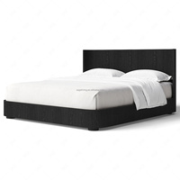 Ensemble de lit en bois de style américain de luxe Sageliving avec tables de chevet pour chambre à coucher, design contemporain en bois de chêne